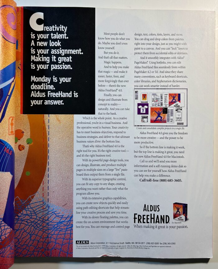 Aldus Freehand Advertisement from 1994
